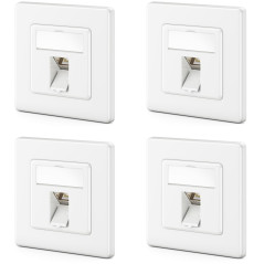 deleyCON 4x Prise Réseau CAT8 Encastrable avec RJ45 Keystone - 40 Gbit/s - STP Blindée - Prise de Données pour Câbles de Raccord