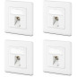 deleyCON 4x Prise Réseau CAT8 Encastrable avec RJ45 Keystone - 40 Gbit/s - STP Blindée - Prise de Données pour Câbles de Raccord deleyCON 4x Prise Réseau CAT8 Encastrable avec RJ45 Keystone - 40 Gbit/s - STP Blindée - Prise de Données pour Câbles de Raccord