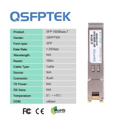 QSFPTEK 4Pack 1000BASE-T Copper SFP to RJ45 Transceiver, 1G SFP-T Module for Cisco GLC-T/GE-T, Ubiquiti UF-RJ45-1G, Meraki MA-SF