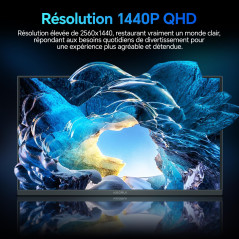 KOORUI E2721H 27 Pouces Ecran PC, QHD 2560 x 1440 120 Hz Moniteur, HDMI 2.0 DP 1.4, IPS 1 MS Adaptive Sync, inclinable de -5° à 