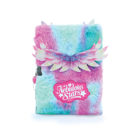 Nebulous Stars 12511 - Journal Intime en Peluche Aura, 21 x 16 cm, Journal Intime en Bleu/Rose avec Cadenas en Forme de cœur, da