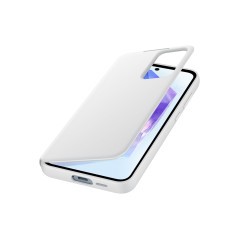 SAMSUNG Etui Housse Coque Etui Portefeuille Smart View Fenêtre Notifications pour Galaxy A55 5G Blanc