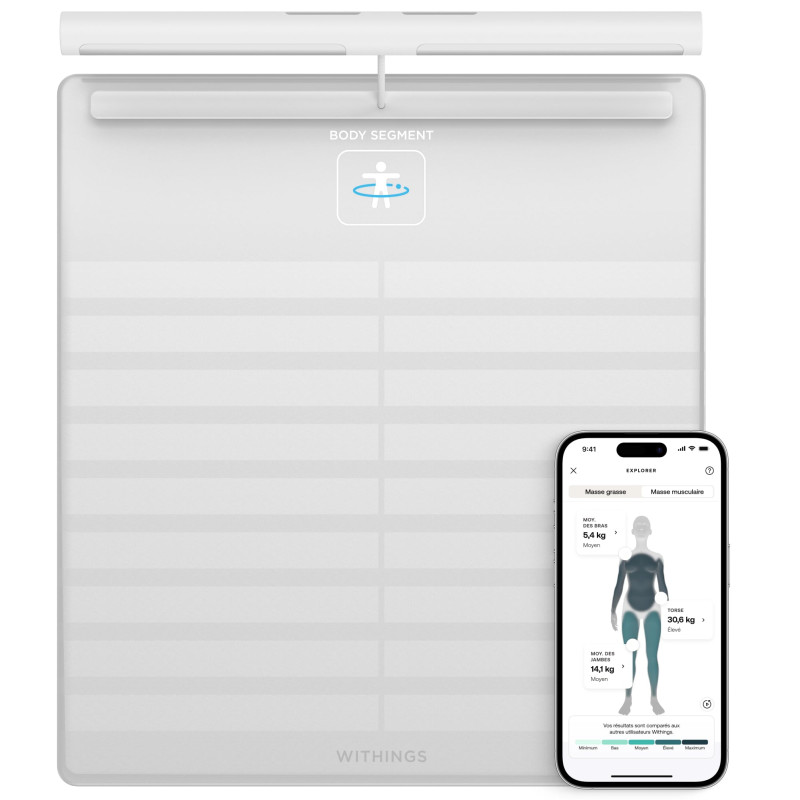 WITHINGS Body Scan - Balance connectée Wi-Fi pour améliorer sa santé, pèse personne, analyse de composition corporelle, masse gr WITHINGS Body Scan - Balance connectée Wi-Fi pour améliorer sa santé, pèse personne, analyse de composition corporelle, masse gr