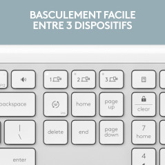 Logitech Signature Slim K950, Clavier sans Fil, Design élégant, Saisie sur Plusieurs dispositifs, Frappe discrète, Bluetooth, Mu