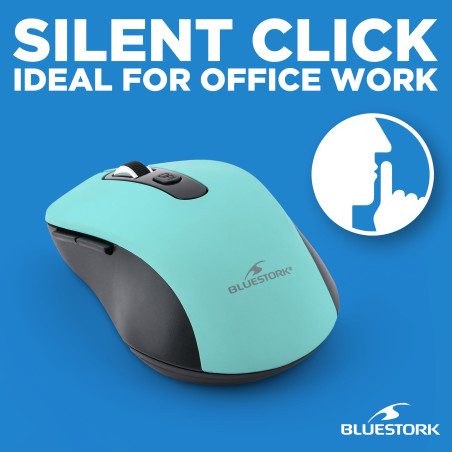 Bluestork - Souris sans Fil Rechargeable, Silencieuse, Récepteur USB, 2,5 Ghz, Souris sans Fil, 6 Boutons, Design Ergonomique, 8