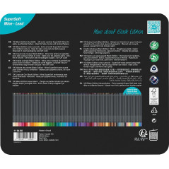 Faber-Castell 116490 Black Edition 100 Crayons de Couleur dans une Boîte en Métal, Résistants à la Rupture, Prise en Main Ergono