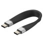 Techly ICOC-USBC-FL-U4 câble USB USB4 Gen 2x2 0,124 m Noir Techly ICOC-USBC-FL-U4 câble USB USB4 Gen 2x2 0,124 m Noir