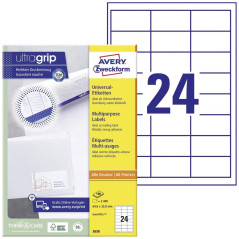 AVERY/Zweckform étiquettes, 64,6 x 33,8 mm, bord