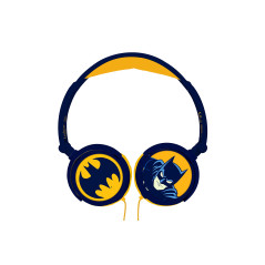 Lexibook, Batman, Casque Audio stéréo Enfant, Puissance sonore limitée, Pliable et Ajustable, Bleu/Orange, HP015BAT