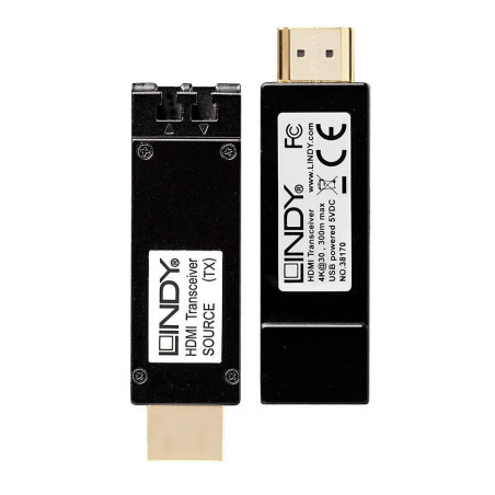 LINDY Kit Extender HDMI 4K sur Fibre Optique jusqu'à 300m 38170 Noir