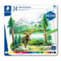 Staedtler Crayons de couleur de haute qualité pour artistes, Mine douce et tendre de 3 mm, Boîte en métal avec 24 couleurs diffé Staedtler Crayons de couleur de haute qualité pour artistes, Mine douce et tendre de 3 mm, Boîte en métal avec 24 couleurs diffé