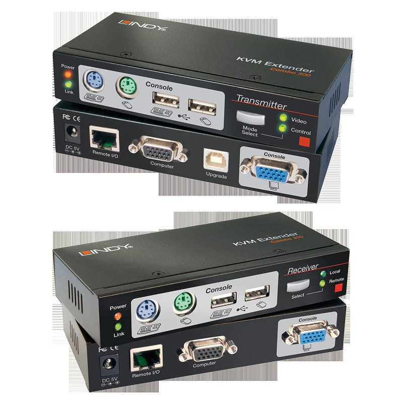 Lindy Kit Extender KVM Cat.5 Combo 300, PS/2, USB & VGA
