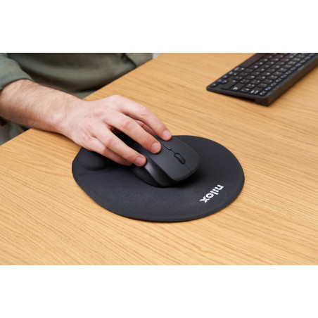 Nilox Tapis Raton NXMPE01 Ergonomique (25 x 22) Noir