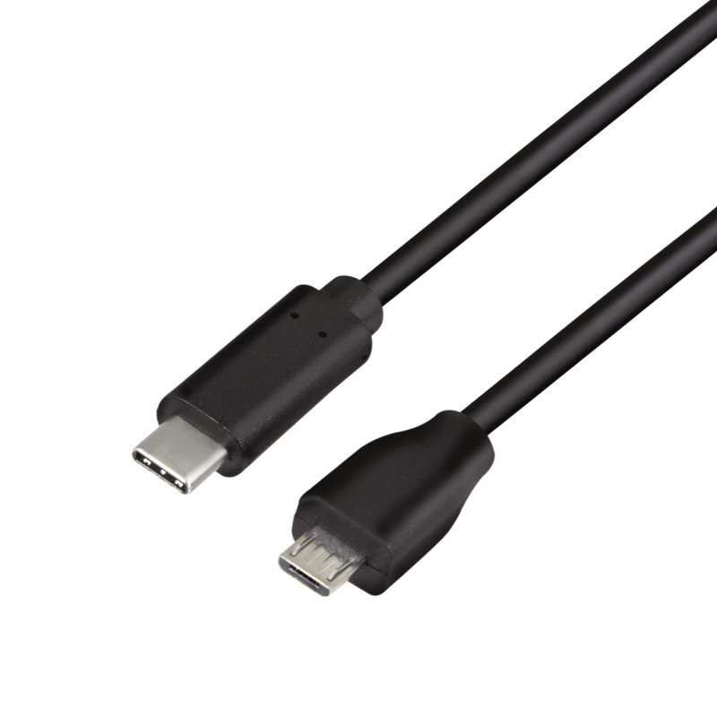 Logilink Câble de connexion USB 2.0 type C vers micro-USB, pour charger des appareils et synchroniser des données, couleur : noi Logilink Câble de connexion USB 2.0 type C vers micro-USB, pour charger des appareils et synchroniser des données, couleur : noi