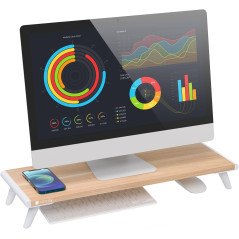 TECHLY 368352 Support pour moniteur universel et ergonomique Beige