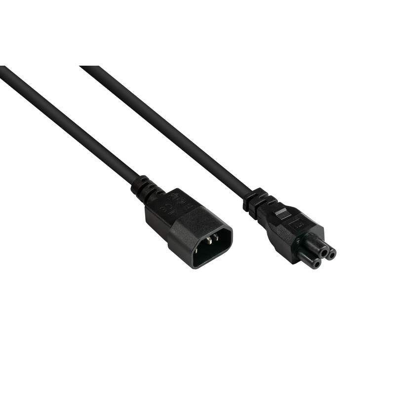 Good Connections P1405-S020 Rallonge pour Appareil à Froid C14 Droit Noir 0,75 mm 2 m Good Connections P1405-S020 Rallonge pour Appareil à Froid C14 Droit Noir 0,75 mm 2 m