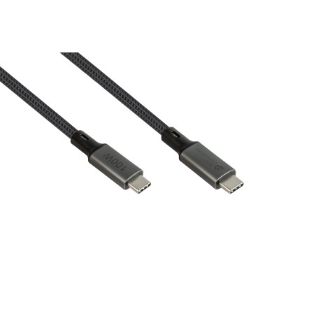 Good Connections Câble USB 4.0 Gen 2 x 2 (20 Gbit/s, 100 W, 8 K @ 30 Hz), connecteur USB-C™ vers connecteur USB-C™, anthracite,