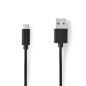 NEDIS Câble USB | USB 2.0 | Connecteur USB-A | Connecteur USB Micro-B | 10 W | 480 Mbps | Nickelé | 3 m | Rond | PVC | Noir | Ét NEDIS Câble USB | USB 2.0 | Connecteur USB-A | Connecteur USB Micro-B | 10 W | 480 Mbps | Nickelé | 3 m | Rond | PVC | Noir | Ét