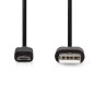 NEDIS Câble USB | USB 2.0 | Connecteur USB-A | Connecteur USB Micro-B | 10 W | 480 Mbps | Nickelé | 3 m | Rond | PVC | Noir | Ét NEDIS Câble USB | USB 2.0 | Connecteur USB-A | Connecteur USB Micro-B | 10 W | 480 Mbps | Nickelé | 3 m | Rond | PVC | Noir | Ét