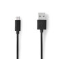 NEDIS Câble USB | USB 2.0 | Connecteur USB-A | Connecteur USB Micro-B | 10 W | 480 Mbps | Nickelé | 3 m | Rond | PVC | Noir | Ét NEDIS Câble USB | USB 2.0 | Connecteur USB-A | Connecteur USB Micro-B | 10 W | 480 Mbps | Nickelé | 3 m | Rond | PVC | Noir | Ét