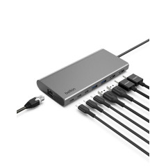 Belkin Connect Station d'accueil USB-C 8-en-1 Dock Core (Affichage Double, Technologie Silicon Motion, Mac, Windows, Chromebook,
