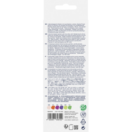 Faber-Castell 164810 - Goldfaber Sketch Marker Graphic Novel, étui de 6 marqueurs à alcool avec pointe Brush et pointe Fineliner