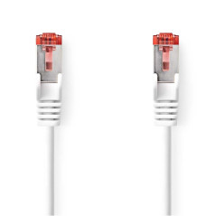 NEDIS Câble réseau catégorie 6 - Fiche RJ45 - Connecteur RJ45 - S/FTP - 0,50 m - Rond - LSZH - Blanc - Étiquette