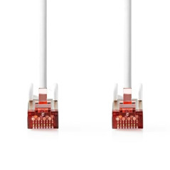 NEDIS Câble réseau catégorie 6 - Fiche RJ45 - Connecteur RJ45 - S/FTP - 0,50 m - Rond - LSZH - Blanc - Étiquette
