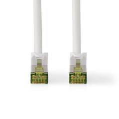 NEDIS Câble réseau catégorie 7 - S/FTP - Fiche RJ45 - Connecteur RJ45-2 m - Anti-accroc - Rond - LSZH - Blanc - Label