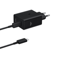 Samsung Duo Quick Charge Adapter with Data Cable EP-T5020X, Original USB Type-C Charger with Two Ports, 1 x 50 W, 1 x 25 W