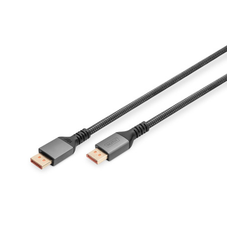 DIGITUS Câble Displayport – 1 m – Displayport 2.1 – 16k/60Hz – 8k/120 Hz – 4k/240Hz – UHD – UHBR20 – HDR, HDR10, HDCP – compatib