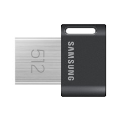 Samsung Clé USB FIT Plus, USB 3.2 Gen 1, 512 Go, 400 Mo/s en lecture, Compacte avec porte-clés, Couleur Grise, MUF-512AB/APC
