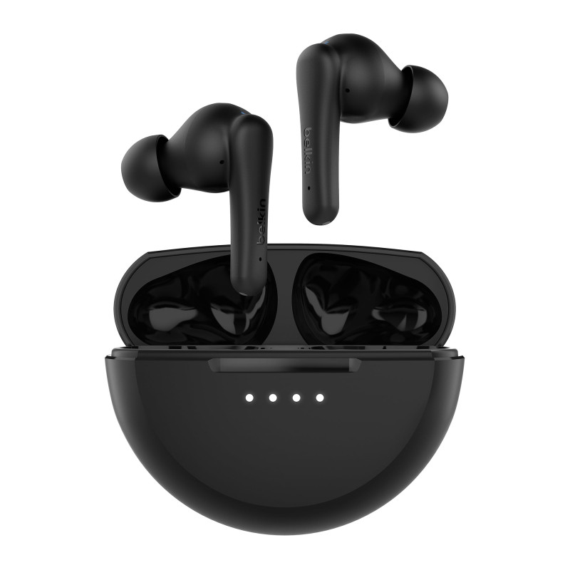 Belkin Écouteurs True Wireless SoundForm Rhythm avec Micro intégré, Recharge Rapide USB-C, autonomie de 28 h, Indice d'étanchéit