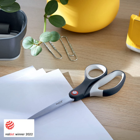 Leitz - Ciseaux Ambidextres en Acier Inoxydable avec Revêtement Titane, Ultra Aiguisés, Coupe Précise, Poignée Ergonomique Confo