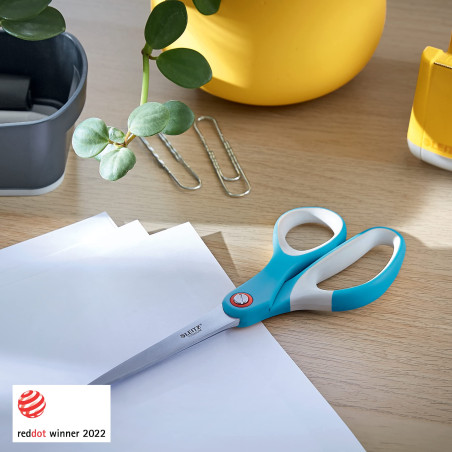 Leitz - Ciseaux Ambidextres en Acier Inoxydable avec Revêtement Titane, Ultra Aiguisés, Coupe Précise, Poignée Ergonomique Confo
