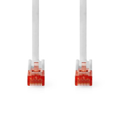 NEDIS Câble réseau catégorie 6 - Fiche RJ45 - Connecteur RJ45 - U/UTP - 1,50 m - Rond - PVC - Blanc - Étiquette