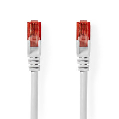 NEDIS Câble réseau catégorie 6 - Fiche RJ45 - Connecteur RJ45 - U/UTP - 1,50 m - Rond - PVC - Blanc - Étiquette
