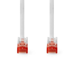 NEDIS Câble réseau catégorie 6 - Fiche RJ45 - Connecteur RJ45 - U/UTP - 1,50 m - Rond - PVC - Blanc - Étiquette