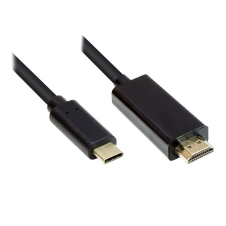 Good Connections Câble adaptateur USB-C mâle vers HDMI 2.0 mâle 4K / UHD @ 60Hz conducteur en cuivre 3m noir