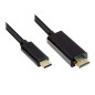 Good Connections Câble adaptateur USB-C mâle vers HDMI 2.0 mâle 4K / UHD @ 60Hz conducteur en cuivre 3m noir