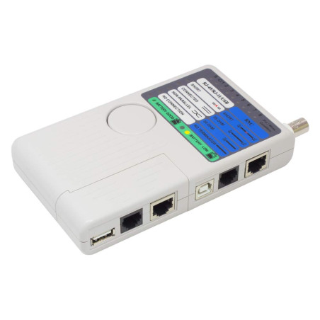 Good Connections Testeur de câble réseau avec unité distante pour RJ45, RJ11, UTP/STP/BNC/USB - Vérifie la continuité, le court-