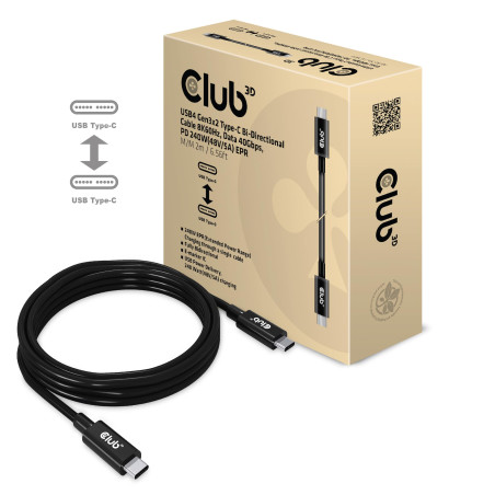 CLUB3D CAC-1578 câble USB 2 m USB4 Gen 3x2 USB C Noir