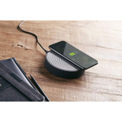 Lexon Oslo Energy - Station de Charge sans Fil et Haut-Parleur Bluetooth 5W - Pierre/Rose