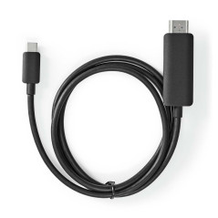 NEDIS Adaptateur USB-C - USB 3.2 Gen 1 - Connecteur USB-C - Fiche HDMI - 4K@60Hz - 1.00 m - Rond - Nickelé - PVC - Noir - Étique