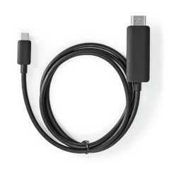 NEDIS Adaptateur USB-C - USB 3.2 Gen 1 - Connecteur USB-C - Fiche HDMI - 4K@60Hz - 1.00 m - Rond - Nickelé - PVC - Noir - Étique