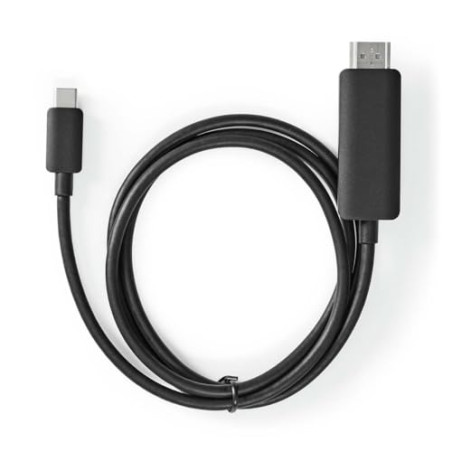 NEDIS Adaptateur USB-C - USB 3.2 Gen 1 - Connecteur USB-C - Fiche HDMI - 4K@60Hz - 1.00 m - Rond - Nickelé - PVC - Noir - Étique