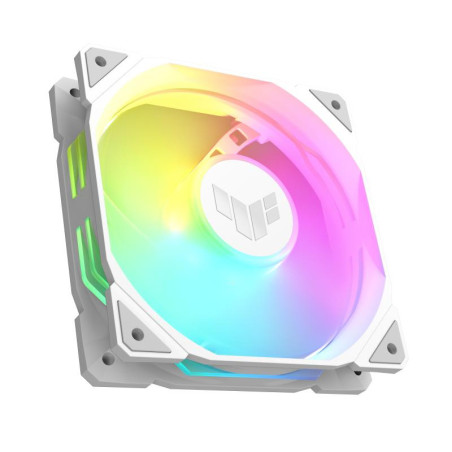 ASUS TUF Gaming TR120 ARGB Standard Blade White Ventilateur de boîtier (120 mm PWM, 2000 TR/Min, 3,3 mm H2O, 77,4 CFM, 16 LED RV
