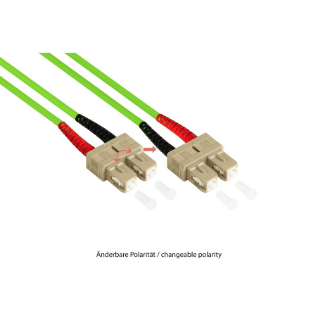 Good Connections Câble de raccordement Duplex SC vers SC SC - SC 1 m OM5 - Limettengrün