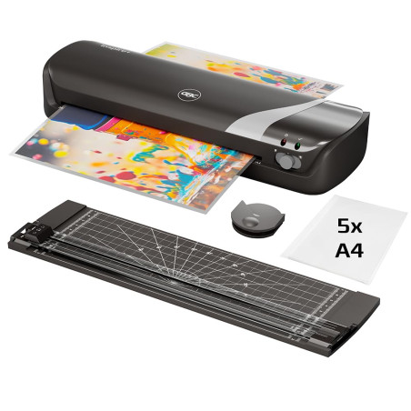 GBC Inspire+ - Set de Plastification 4-en-1 avec Plastifieuse A4 / Massicot / Arrondisseur d'Angle / Pochettes de Plastification