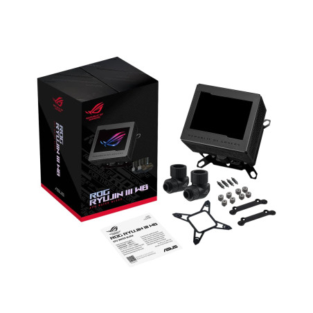 ASUS ROG Ryujin III WB Bloc d'eau LCD pour processeur (Asetek avec 178 Micro-lamelles de Refroidissement et Plaque de Refroidiss